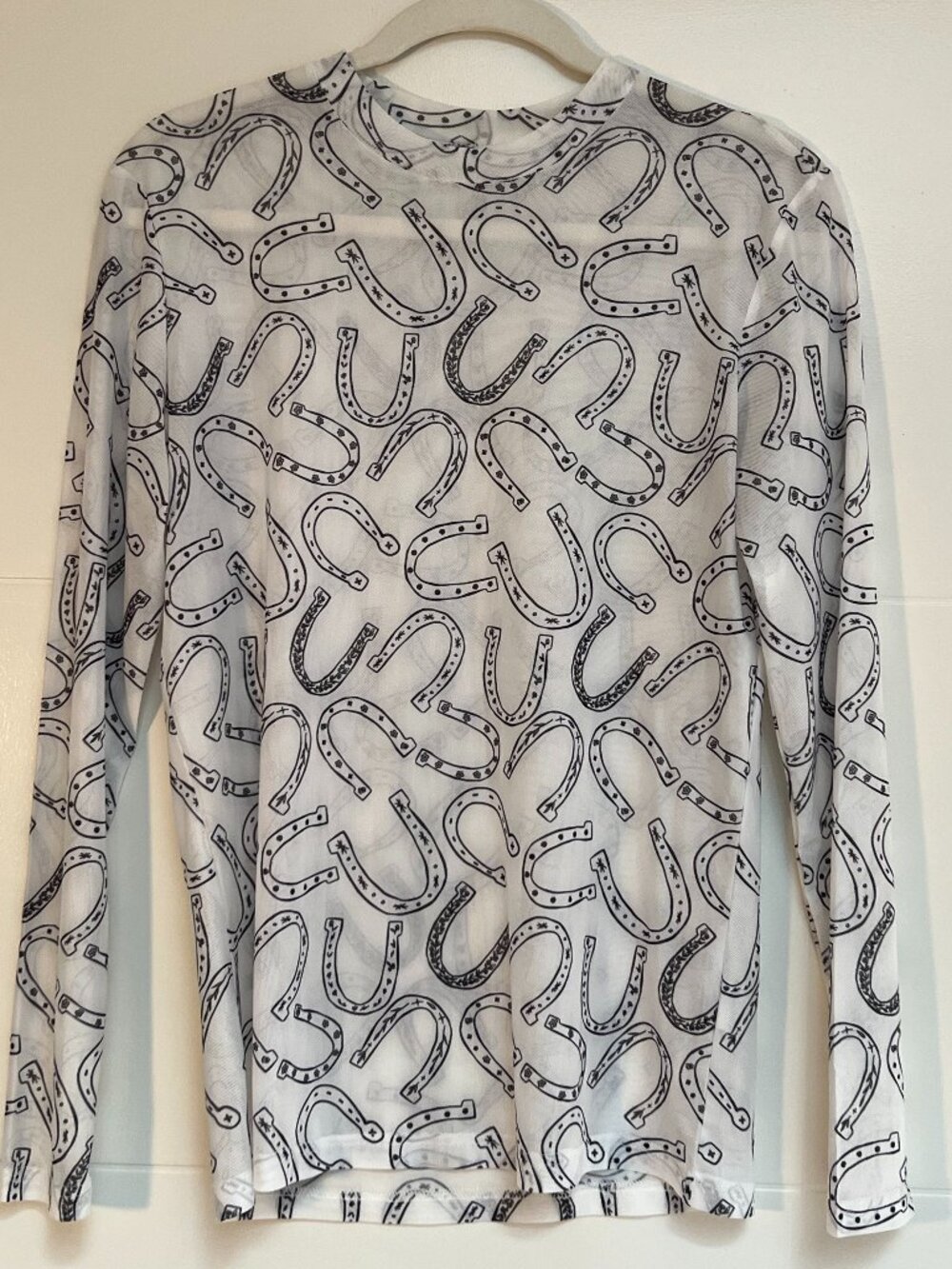 Sheer Horseshoe Top Great for Western Parties or Just Going Out - Size M